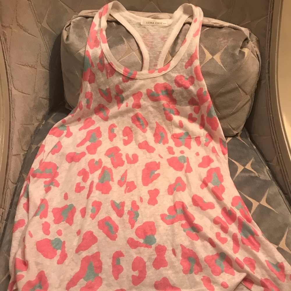 Racer back pink leopard tank